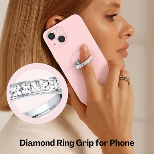 Image of 2 Pack Phone Ring Grip Holder, Transparent Mobile Finger Stand, Strong Adhesive Back Support for Smartphone, Portable Hand Grip Accessory, Universal Case Compatible, Clear Round Design