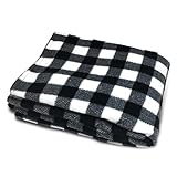hawkrise Heated Car Blanket - 12-Volt Electric Blanket for Car, Truck, SUV, or RV - Portable Heated Throw - Camping Travel Essentials (Black White)
