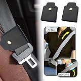Auto Sicherheitsgurt Versteller, 2 PCS Premium PU Leder Sicherheitsgurt Clip für Fahrzeug Automobile Komfort Universal Schulter Nackenriemen Positionierer für Erwachsene (Schwarz-Snap-Typ)