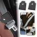 Auto Sicherheitsgurt Versteller, 2 PCS Premium PU Leder Sicherheitsgurt Clip für Fahrzeug Automobile Komfort Universal Schulter Nackenriemen Positionierer für Erwachsene (Schwarz-Snap-Typ)