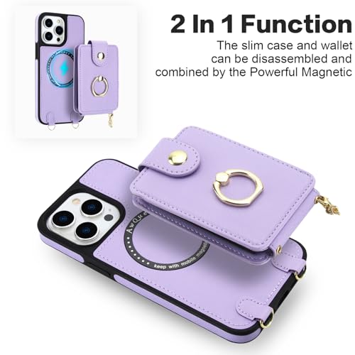 Coque iPhone 15 Pro Max MagSafe et blocage RFID avec béquille anneau