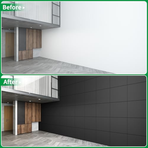 Image of Art3d 24 inchx24 inch Smooth Drop Ceiling Tiles (48 Sq.Ft), 12-Pack 2ft x 2ft PVC Tiles for Home and Office, Waterproof and Reusable Plastic Ceiling, Black
