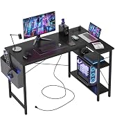 Amazon | TIQLAB ゲーミング パソコン L字型デスク 幅100x70cm 棚付き
