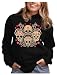 Rose Eye Sugar Skulls - Day of The Dead Gothic Women's Hoodie Large Black