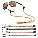 Boelley Eyeglasses String Holder Strap Chain Necklace Rope-Sports Sunglasses Strap Cord Lanyard-Adjustable Eyewear Retainer (Black Green Blue Orange/ 4 Pcs)