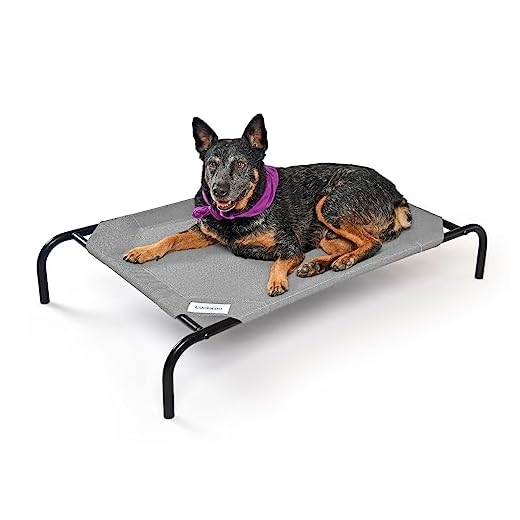COOLAROO The Original Cooling Elevated Dog Bed, Indoor and Outdoor, Medium, Grey