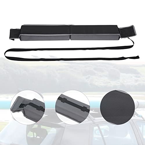 Universal Car Soft Roof Rack Pads For Kayak Surfboard Windsurfing Paddle Board Canoe Snowboard Luggage Carrier W/ 2 Tie-Down Straps, 2 T Quick Release Buckles, 2 Binding Ropes And Storage Bag #TOP4