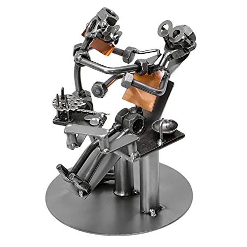 metalman24 Schraubenm&auml;nnchen Zahnarzt - Handarbeit Geschenkidee Metallfigur Metallm&auml;nnchen Stahlfigur Schraubenm&auml;nnle - Deko f&uuml;r B&uuml;ro & Zuhause