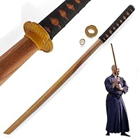 Bokken aus Holz, Katana Wakizashi Tanto Holzschwert, Kendo Schwert Waffenzubehör aus Holz, Kendo-Schwertkampf-Training, Samurai Schwert, Rollenspiel, Cosplay, Iaido-Bokken, Handgefertigt, 99 cm