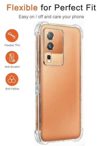 Image of Lustree Compatible with iQOO Neo 7 Pro 5G Back Cover| Clear + TPU Case with 4 Corner Air Cushion Protection & Camera Protection | Slim& Stylus Cover for iQOO Neo 7 Pro 5G