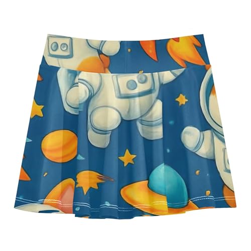 Cute Cartoon Corgis Astronauts Tennis Skirts Toddler Preppy Athletic Shorts Girls Skorts Cheer Skirt 4t2
