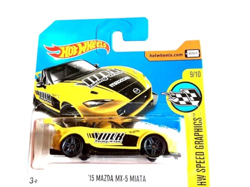 Image of Hot Wheels 15 Mazda MX-5 Miata HW Speed Graphics Ages 3 and Up 80 /365 (Yellow)