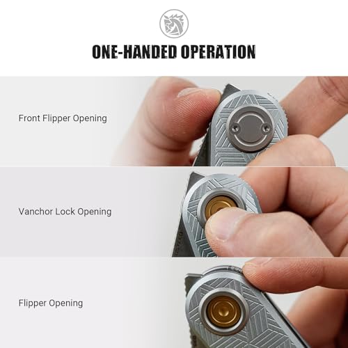 Image of Vosteed Corgi V EDC Pocket Knife - 2.36 inch 14C28N Satin Blade - Patented Vanchor Lock, Macaron Blue Aluminum Handle - Camping, Surviving Knives - A3725