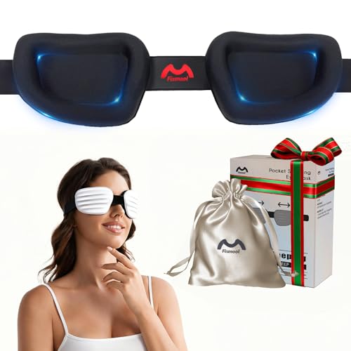 Fismool 100% Blackout Sleep Eye Mask for Women Men, Zero