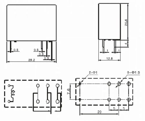 Relé TRA2 L-12VDC-SZ de 8 pines y 12V 16A para control electrónico 2