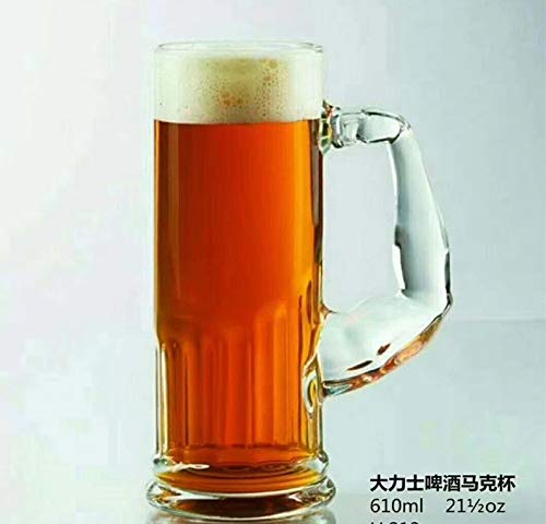 Image of PrimeWorld 610 ml Muscle Beer 1Pcs Mug with Handle Glass, Steins, Freezable Beer Glasses,Everyday Drinking Glasses, Cocktail Glasses (clear)