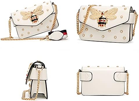 Beatfull Designer Bee Purse Fashion Crossbody Bags with Pearl for Women Pu Leather Shoulder Clutch Handbags - Image 6