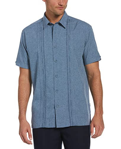 Cubavera Men's Embroidered Chambray Short Sleeve Casual Shirt Classic Fit with Button-Down (Available in Big & Tall)