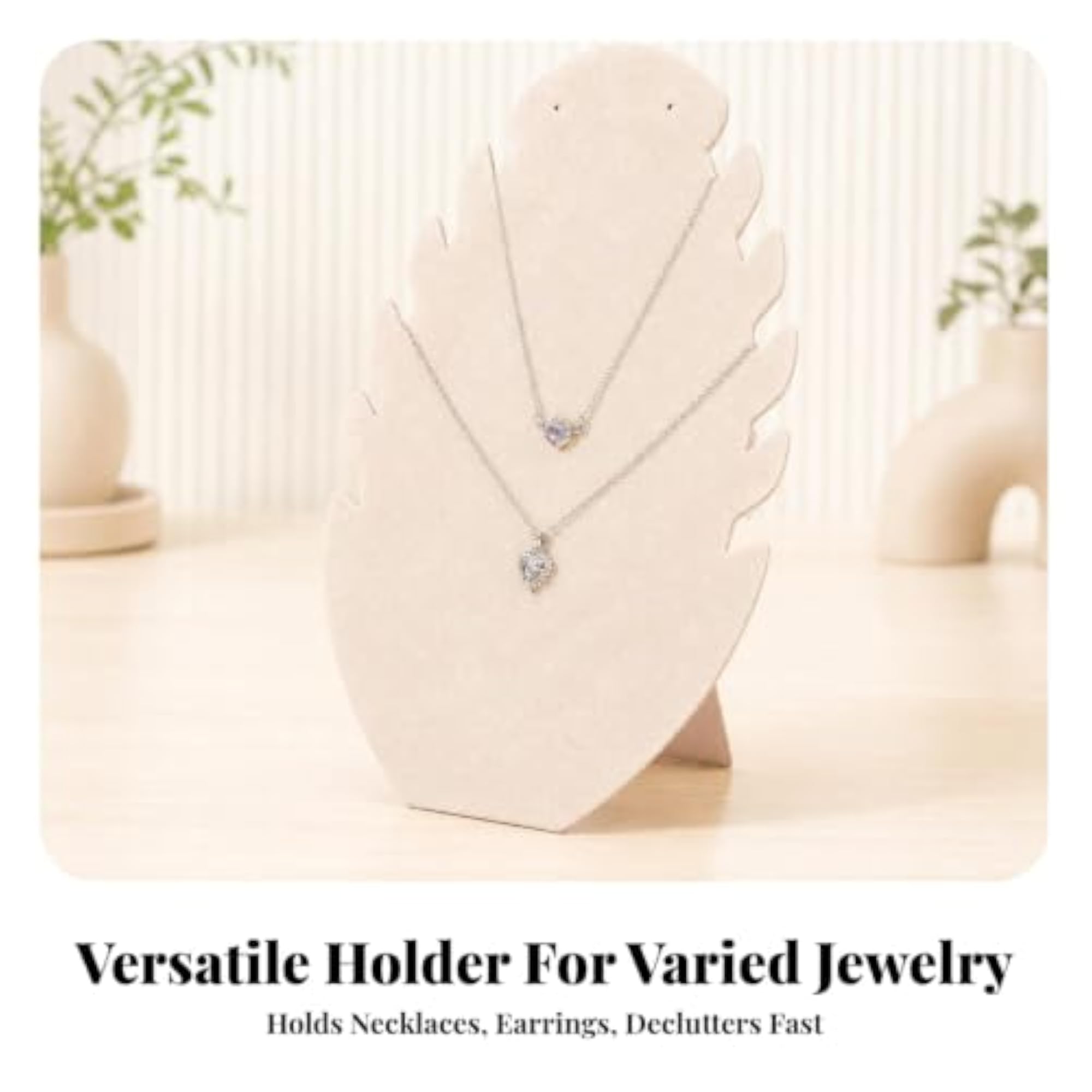 Freestanding Flame-Shaped Necklace Stand, Jewelry Display Board