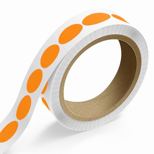 LabelsNstickers Standard Label Rolls - Oval - 1 x 2 - Neon Orange - 125 Labels/Roll