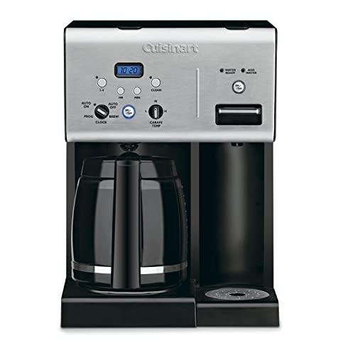Cuisinart CHW-12P1 12-Cup Programmable Coffeemaker Plus Hot Water System Coffee Maker, Black/Stainless