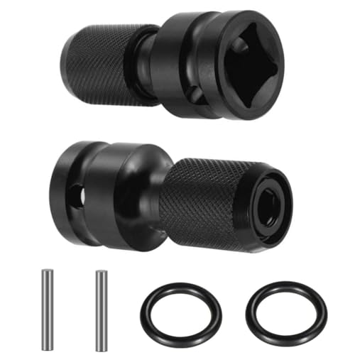 Adaptador de enchufe de vástago hexagonal de 1/2 a 1/4, 2 adaptadores de llave de impacto, convertidor de portabrocas de liberación rápida, adaptador de enchufe de impacto para aire de impacto y llave
