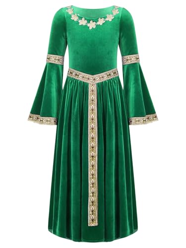 Robe médiévale fille en velours pour carnaval et fête d'anniversaire