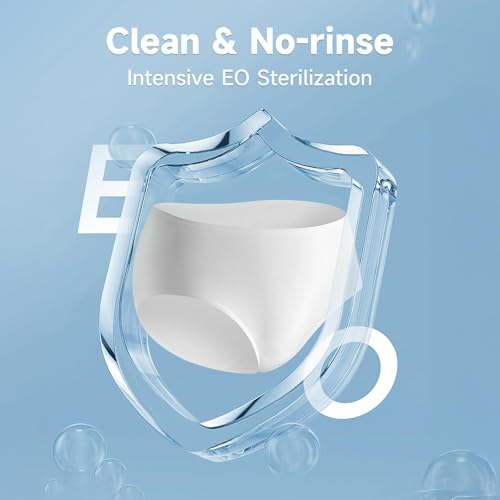 Disposable Underwear for Women, High Waisted Ladies Panties for Travel Emergencies,10/20 Pack White Regular Briefs3