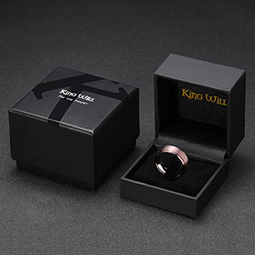 King Will Duo 8Mm Rare Brown Brushed Rose Gold Plated Tungsten Carbide Wedding Ring Step Edge Comfort Fit 10 #TOP5