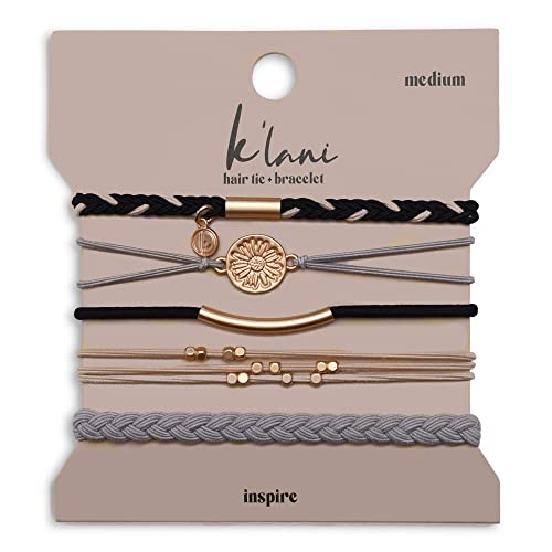 K'lani Inspire Hair Tie Bracelets - Elastic Ponytail Holder - Small
