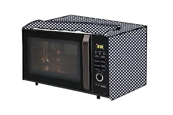 The Furnishing Tree PVC Waterproof Microwave Oven Cover compatible for Godrej 30 L Convection InstaCook GMX 30 CA1 SIM Polka dot Pattern Navy