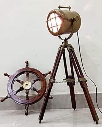 Antique Spotlight Nautical Home Decor Brass Finish Tripod Desktop Lamp Rustic Vintage Home Decor Gifts