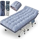 NESDCC 79' L x 32' W x 18' H Oversize XXL Camping Cot with Comfortable Mattress for Adults Extra Wide Cots for Sleeping Folding Cot Camping Bed Heavy Duty with Carry Bag for Home Office Outdoor