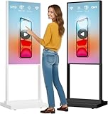 Canlarriz 55 Inch 4K Touchscreen, Indoor Capacitive Touch Floor Standing Digital Signage Displays,Advertising Display LCD Kiosk, UHD Interactive Display Poster Android System, HDMI/USB/WiFi