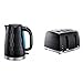 Russell Hobbs Honeycomb Kettle and 4 Slice Toaster, Rapid Boil, Black