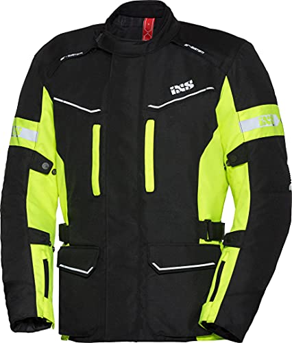IXS Tour Evans-ST giacca da moto in tessuto, colore nero/giallo fluo, M