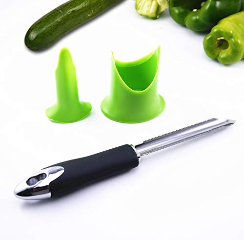Zucchini Corer 3Pcs Fruit & Vegetable Corers Set, Cucumber Jalapeno Chili Bell Pepper Corer Tools Professional Kitchen Gadgets Quick To Remove The Seeds Of Your Veggies #TOP3