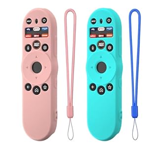 Silicone Remote Cover for Vizio TV Remote XRT270 Smart TV Remote 2023, Silicone Vizio Remote Control Case Cover for VIZIO XRT270 Silicone Sleeve with Lanyard(Pink+Mint)