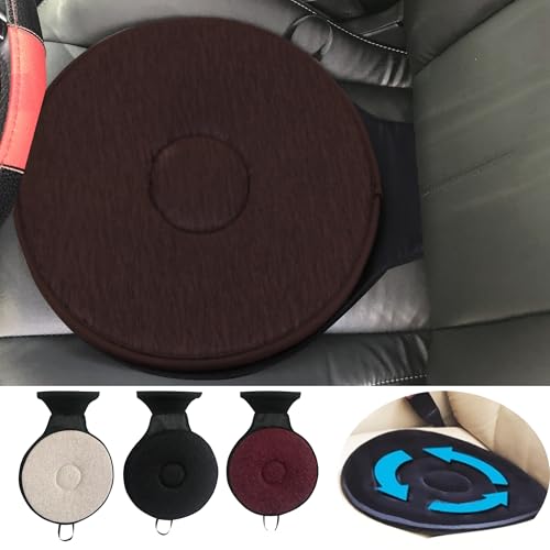 Bouasgh Cojín giratorio de 360 grados para asiento de coche, cojín giratorio de 360 grados, asiento de coche giratorio de 360 grados, cojín antideslizante giratorio de 360 grados (rojo, 40 x 45 x 3)