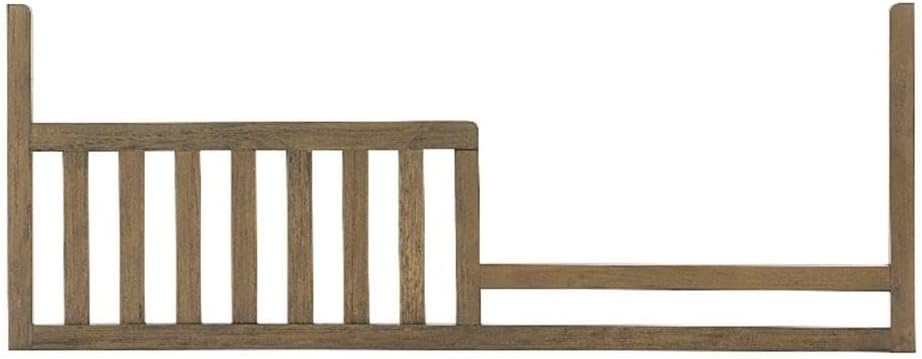 Pemberly Row Traditional Toddler Guard Rail, Pine Wood, Harvest Brown Finish, Compatible Convertible Crib, Safety Rail for Youth Bedroom Furniture