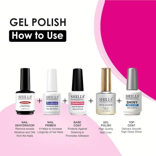 Image of SHILLS PROFESSIONAL Silk 9D Cat Eye Gel Nail Polish - Soak Off UV /LED, Long-Lasting Magnetic Effect, 7.5ml - (357 - Silver Shine)