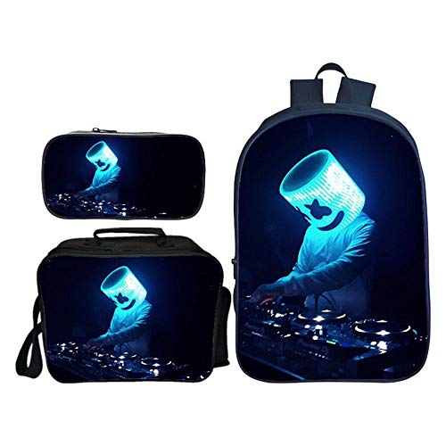 CHANG Mochila para Niños Algodón De Azúcar Marshmello Juego 3 Piezas