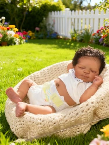 Zero Pam Lifelike Silicone Black Reborn Baby Dolls Boy 18 Inch Realistic Dark Brown Newborn Baby Dolls That Look Real African American Anatomically Correct Reborn Toddlers