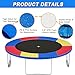Femitu 15 ft Trampoline pad Replacement, Trampoline Spring Cover, Thickened EPE Foam Tear-Resistant Waterproof Trampoline Safety Pad, No Holes for Pole Trampoline Replacement Pad-Rainbow