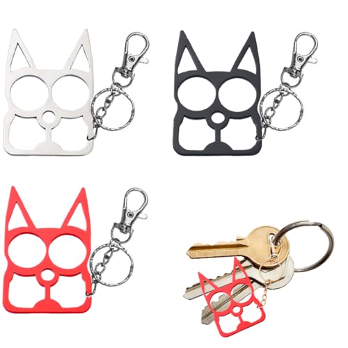 DULFAX 3-teiliges Schlüsselanhänger-Set in Katzenform, süße Schlüsselanhänger in Kätzchenform, Geschenke zum Thema Katzen für Männer und Frauen