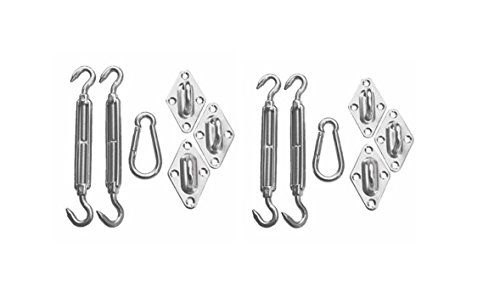 Bluedot Trading 316 Stainless Steel Corrosion Resistance Anti-Rust Sun Shade Sail Installation Hardware Kit made for Triangle Shaped Shades, 8-inch (2 Pack)