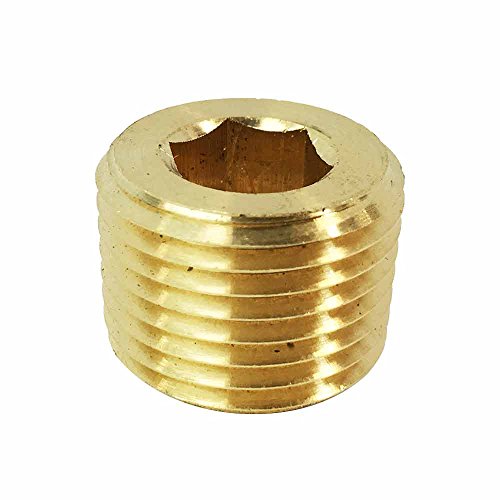 Interstate Pneumatics FPP82B Brass Hex Headless Plug 1/2