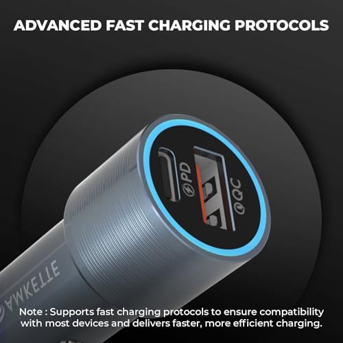 Image of MOZEN by Amkette PowerPro 75W Car Charger Type C 45W + USB A 30W Dual Port Car Charger Socket, Fast Charging, Metal Build, Safety Protections, Multi-Device Compatible - Mobiles, Tablets & More