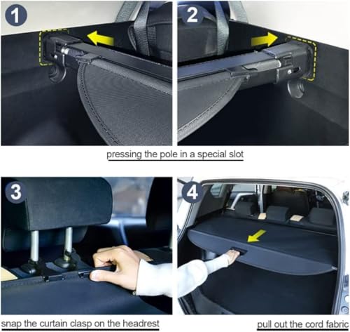 Cubierta de carga retráctil para maletero de Volvo XC90 2014-2021 7