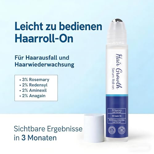 Rosmarin Haarwachstumsserum Roll On, Roll-On Haarserum Für Haarausfall Reduzieren,Rosmarin Haar-Roller-Serum, Blockierendes Kopfhautserum fördert den Sauerstofffluss, 2 Stück Für Männer & Frauen